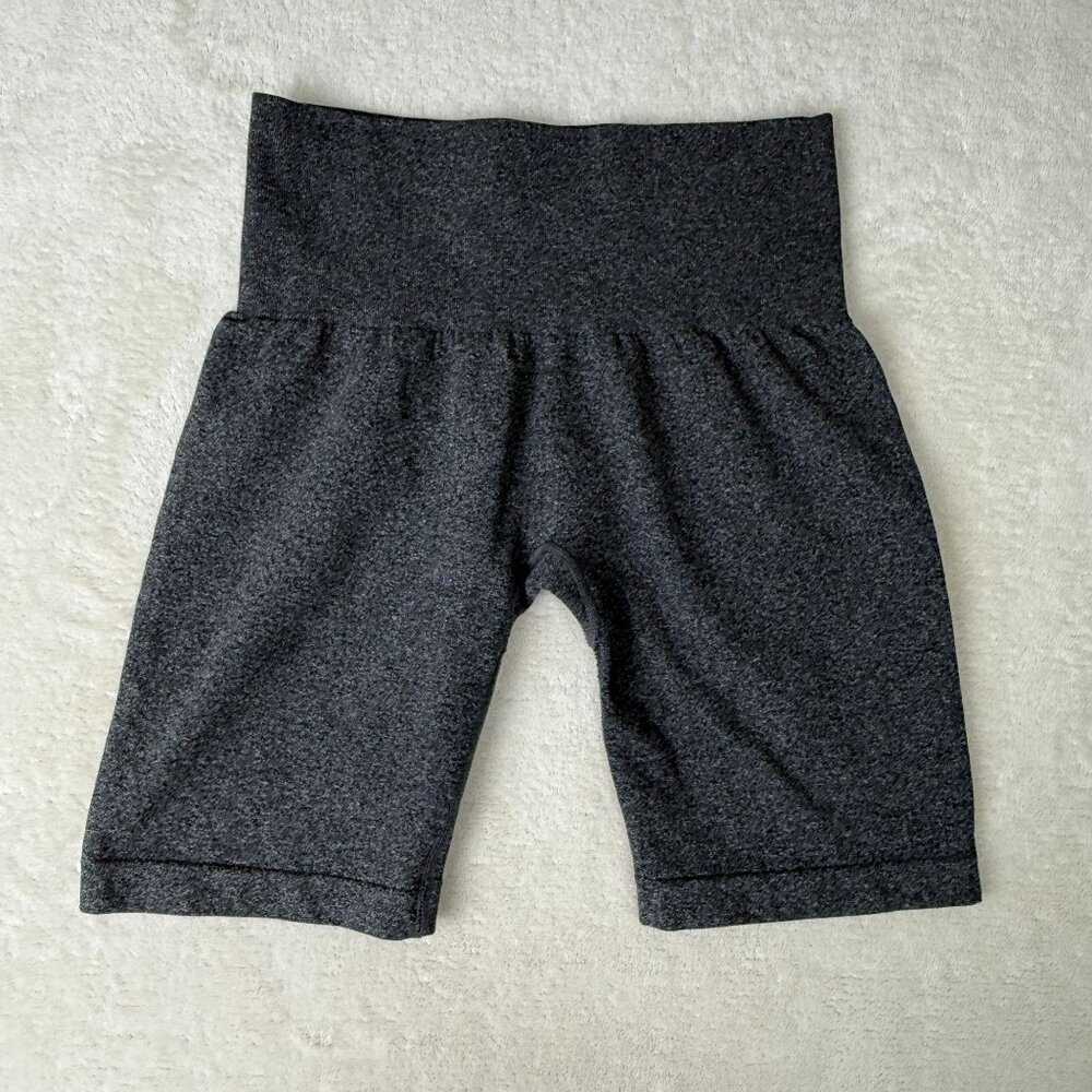 NVGT Women S Gray Biker Short High-Waisted Contour Athleisure‎ Seamless